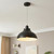 Black Finish Pendant Light Modern Dome 250mm 60W