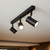 3 Light Spotlight 35W IP44 GU10 450mm Black