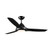 127cm 50inch Black Ceiling Fan With Tri Colour Light 75W 3 Speed