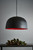 Matte Black Pendant Light E27 850mm and Red