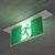 2W Emergency Exit Sign Industrial Strength LED 24m Recessed 2 Hours Green Blade