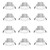 8W LED Downlights 12 Pack Dimmable 800lm IP20 Tri Color 106mm White