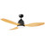 122cm 48inch Matte Black and Bamboo Ceiling Fan With Light 50W 3 Speed