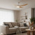 132cm 52inch White-Oak DC Ceiling Fan With Remote and Light 35W 6 Speed
