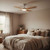 132cm 52inch White-Oak DC Ceiling Fan With Remote and Light 35W 6 Speed