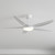 132cm 52-inch White DC Ceiling Fan With Light Remote Control 35W 6 Speed
