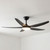 132cm 52-inch Black DC Ceiling Fan With Light Remote Control 35W 6 Speed 5 Blade