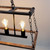 Black Pendant Chef Table 5-Light Distressed Timber