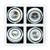 Four White Framed 6W LED Downlight