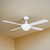132cm 52-inch White AC Ceiling Fan With Light 3 Speed 4 Blade
