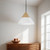 Bell Modern Pendant Timber and Glass Flex Cord Small Cone