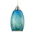 Modern Pendant, Blue Handcrafted Glass, Variable Cord