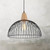 Cage Black Pendant Timber, Variable Cord, Industrial