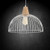 Cage White Pendant Light Timber, Variable Cord, Industrial