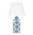 Ceramic Bedside/Table Lamp With Mandala Design and White Fabric Shade E27 60W