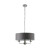 Modern Luxury 3 Light Pendant With Chrome Finish Metalwork And Grey Shade E14 40W