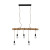 Timber 5 Light Pendant With Bar Canopy E27 60W