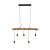 Timber 5 Light Pendant With Bar Canopy E27 60W