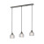 Textured Glass 3 Light Pendant With Chain Suspension In Chrom Finish E27 60W