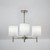 5 Light Antique Brass Pendant With Grey Shades E14 40W