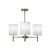 5 Light Antique Brass Pendant With Grey Shades E14 40W