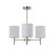 5 Light Chrome Pendant With White Shades E14 40W