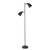 2 Head Floor Lamp In Black Finish E27 60W