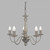 Contemporary Candle-like 5 Light Pendant Metal and Wood In Rustic Grey E14 7W