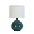 Textured Teal Ceramic Lamp Base With White Shade  E27 42W