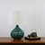 Textured Teal Ceramic Lamp Base With White Shade  E27 42W