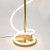 White Silicon Spiral LED Floor Lamp With Gold Base Finish 960lm 3000K 24W