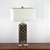 Rustic-style Table Lamp Brown Base Fabric Shade E27 40W
