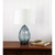 Table Lamp With Smoked Glass Base and Fabric Shade E27 40W