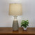 Shapely Ceramic Brown Table Lamp With Fabric Shade E27 40W