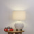 White Floral Ceramic Table Lamp With Fabric Shade E27 42W