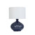 Textured Ceramic Table Lamp In Blue With Fabric Shade E27 42W
