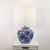 Traditional Chinese Ceramic Table Lamp In Blue With Fabric Shade E27 60W