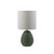 Beehive Ceramic Table Lamp In Green With Fabric Shade E14 40W