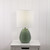 Beehive Ceramic Table Lamp In Green With Fabric Shade E14 40W