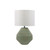 Textured Table Lamp In Green With Fabric Shade E27 60W