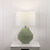 Textured Table Lamp In Green With Fabric Shade E27 60W