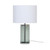 Modern Green Textured Glass Table Lamp With Fabric Shade E27 40W