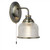 Textured Glass Shade Wall Light With Antique Brass Metalwork E27 60W
