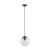 Dimmable Sphere Clear Glass Shade Pendant Light Black E27 IP20 25W