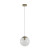 Single Sphere Glass Shade Pendant Light With Antique Brass Metalware E27 IP20 25W