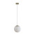 Sphere Opal Glass Shade Pendant Light With Antique Brass Metalware E27 IP20 25W