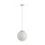 250mm Sphere Opal Glass Shade Pendant Light With Rose Gold Metalware E27 IP20 25W