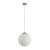 300mm Sphere Opal Glass Shade Pendant Light With Satin Brass Metalware E27 IP20 25W