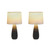 Two Ceramic Bedside/Table Lamps In Brown E14 40W