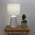 White Drum Shade Table Lamp With Patterned Ceramic Base E27 60W